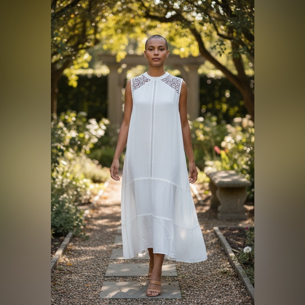 Elegant White Maxi Dress - Picture 2 of 6